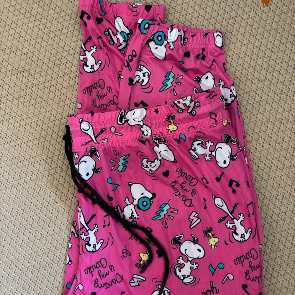 Pajama pants womens new size 2X 18W-20W “Dancing is my Cardio” polyester Peanuts